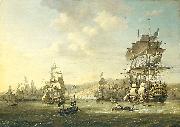 Nicolaas Baur The Anglo-Dutch fleet in the Bay of Algiers France oil painting artist